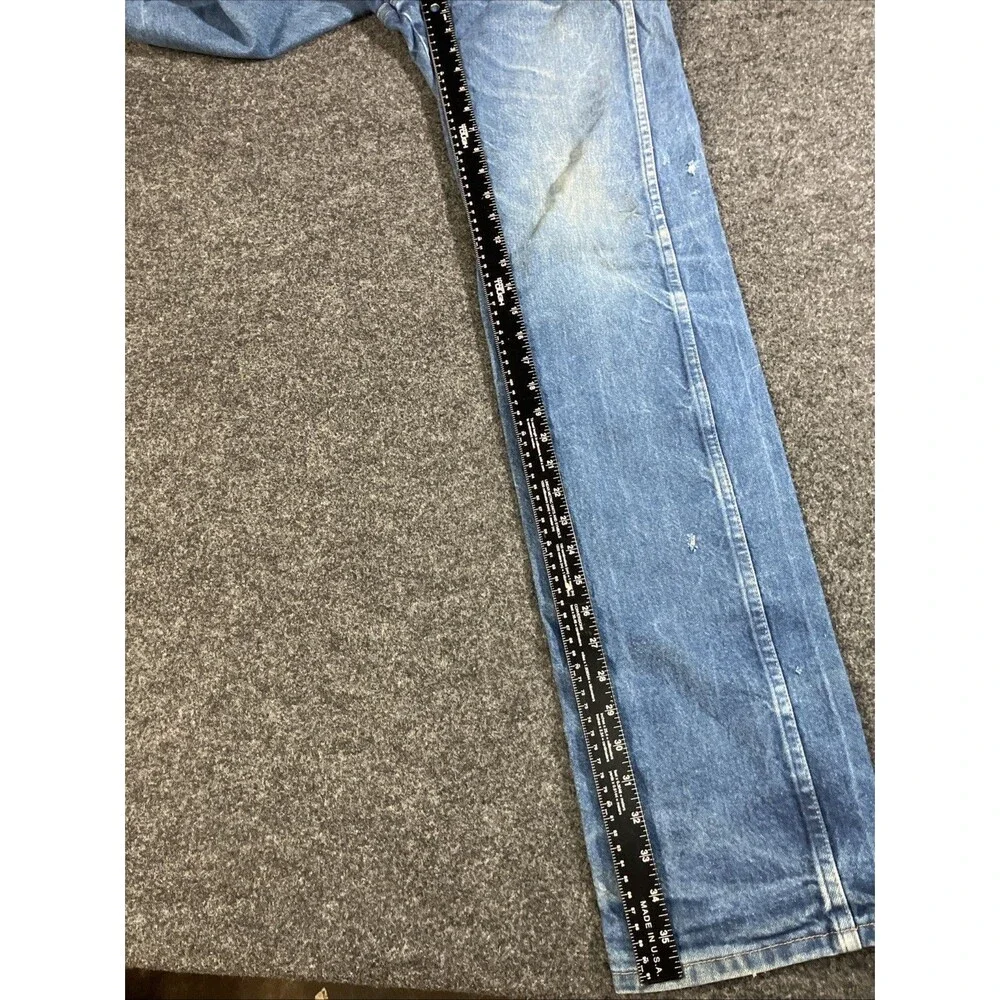 Wrangler 13MWZ Cowboy Cut Jeans Mens 33x38 Blue Rigid Denim High Rise Western